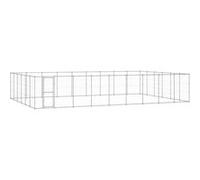 vidaXL Hondenkennel 65,34 mÂ² gegalvaniseerd staal3082331 Argent G