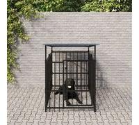 Vidaxl Chenil D'extérieur Avec Toit Pour Chiens Acier 1,88 M²