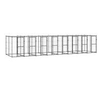 vidaXL Hondenkennel met dak 19,36 mÂ² staal3082255 Noir G
