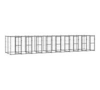 vidaXL Hondenkennel met dak 21,78 mÂ² staal3082256 Noir G