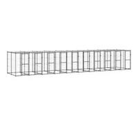 vidaXL Hondenkennel met dak 24,2 mÂ² staal3082257 Noir G