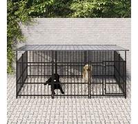 Chenil d'Extérieur pour Chiens Acier 5,63 m² Cage Enclos Niche Chiot vidaXL