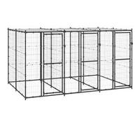 vidaXL Chenil Extérieur Acier avec Toit 7,26 m² Enclos Niche Cage pour Chiens