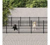 vidaXL Hondenkennel voor buiten 16,94 mÂ² staal3124619 G