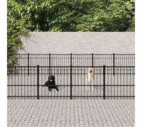 vidaXL Hondenkennel voor buiten 28,23 mÂ² staal3124636 G