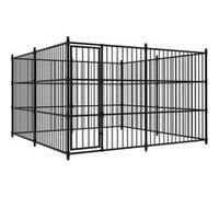 vidaXL Chenil d'extérieur pour chiens 300 x 300 x 185 cm Noir Acier