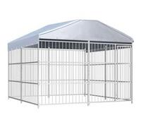 vidaXL Hondenkennel voor buiten met dak 300x300x200 cm144625 Argent G
