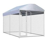 vidaXL Chenil d'Extérieur pour Chien avec Toit à Baldaquin Enclos Cage Chiots 145024