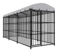 vidaXL Hondenkennel voor buiten met dak 450x150x210 cm170893 Noir G