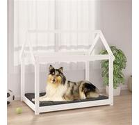 vidaXL Hondenmand 101x70x90 cm massief grenenhout wit822213 Blanc G