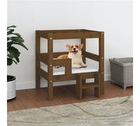 vidaXL Hondenmand 55,5x53,5x60 cm massief grenenhout honingbruin822370 Marron G