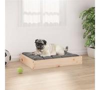 Lit pour Chien Cire marron Bois de Pin Massif Espace repos animal canin vidaXL v