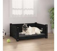 vidaXL Hondenmand 65,5x50,5x28 cm massief grenenhout zwart821451 Noir G