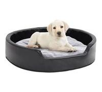 vidaXL Hondenmand 79x70x19 cm pluche en kunstleer zwart en grijs171254 Noir G