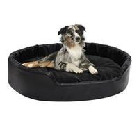 vidaXL Hondenmand 90x79x20 cm pluche en kunstleer zwart171263 Noir G