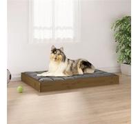 vidaXL Hondenmand 91,5x64x9 cm massief grenenhout honingbruin820864 Marron G