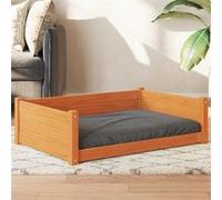 vidaXL Lit pour Chien, Canapé pour Chiot avec Parois Latérales, Meuble pour Animaux de Compagnie, Cire Marron 95,5x65,5x28 cm Bois de Pin Massif