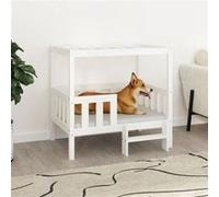 vidaXL Hondenmand 95,5x73,5x90 cm massief grenenhout wit822383 Blanc G