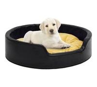 Vidaxl Lit Pour Chiens Noir Et Jaune 99x89x21 Cm Peluche Et Similicuir