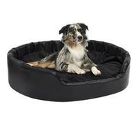 Hondenmand 99x89x21 cm pluche en kunstleer zwart171264