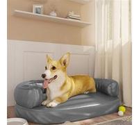 vidaXL Hondenmand met ergonomisch schuim 75x53 cm kunstleer grijs171317 Gris G