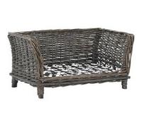 vidaXL Hondenmand met kussen 50x33x30 cm natuurlijk wilgen grijs170774 Gris G
