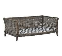 vidaXL Hondenmand met kussen 90x54x35 cm natuurlijk wilgen grijs170776 Gris G