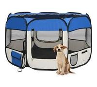 vidaXL Hondenren inklapbaar met draagtas 110x110x58 cm blauw171014 Bleu G