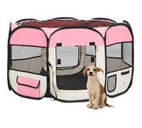 vidaXL Hondenren inklapbaar met draagtas 110x110x58 cm roze171010 Rose G