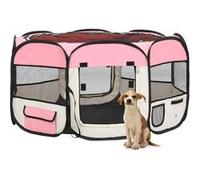 vidaXL Hondenren inklapbaar met draagtas 125x125x61 cm roze171011 Rose G