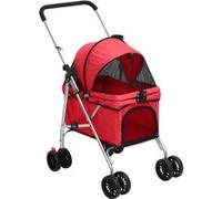 vidaXL Poussette pour chien pliante Rouge 76x50x100 cm Tissu Oxford 172199