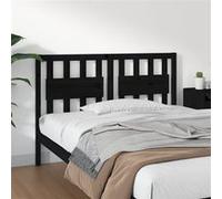 vidaXL Hoofdbord 125,5x4x100 cm massief grenenhout zwart818564 Noir G