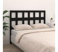 vidaXL Hoofdbord 125,5x4x100 cm massief grenenhout zwart818914 Noir G
