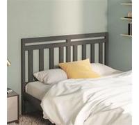 Tête de Lit Meuble de Chambre à Coucher Accessoire de Lit Moderne Tête de Cadre de Lit Double Intérieur Gris 126x4x100 cm Bois Massif de Pin