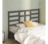 vidaXL Hoofdbord 146x4x104 cm massief grenenhout grijs818142 Gris G
