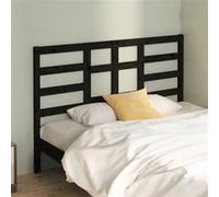 vidaXL Hoofdbord 146x4x104 cm massief grenenhout zwart818144 Noir G