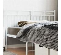 vidaXL Tête de Lit, Accessoire de Lit avec Pieds, Tête de Cadre de Lit, Meuble de Chambre à Coucher Maison Intérieur, Métal Blanc 160 cm