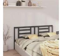 vidaXL Hoofdbord 186x4x100 cm massief grenenhout grijs818837 Gris G