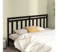 vidaXL Hoofdbord 186x4x100 cm massief grenenhout zwart814113 Noir G