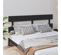 vidaXL Hoofdbord 204x3x81 cm massief grenenhout zwart819094 Noir G