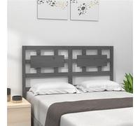 vidaXL Hoofdbord 205,5x4x100 cm massief grenenhout grijs818062 Gris G