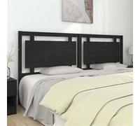 Hoofdbord 205,5x4x100 cm massief grenenhout zwart817964