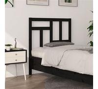 vidaXL Hoofdbord 95,5x4x100 cm massief grenenhout zwart818954 Noir G