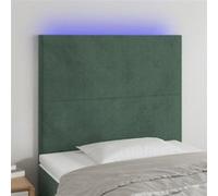 vidaXL Hoofdbord LED 100x5x118/128 cm fluweel donkergroen3122189 Vert G