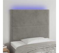 Vidaxl Tête De Lit À Led Gris Clair 100x5x118/128 Cm Velours Gris