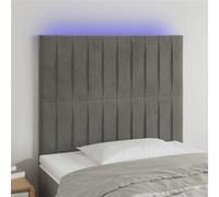 vidaXL Hoofdbord LED 100x5x118/128 cm fluweel lichtgrijs3122704 Gris clair G