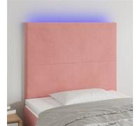 Vidaxl Tête De Lit À Led Rose 100x5x118/128 Cm Velours Rose