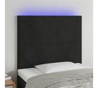 vidaXL Tête de lit à LED Noir 100x5x118/128 cm Velours Noir