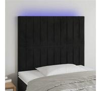 vidaXL Tête de lit à LED Noir 100x5x118/128 cm Velours