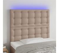 Vidaxl Tête De Lit À Led Cappuccino 100x5x118/128 Cm Similicuir